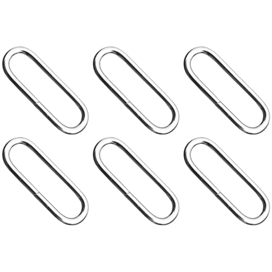 6 Pcs Buckles Set for 40 mm / 1.57" Webbing Strap, 6 x Oval Loops, Metal, Silver, Bag Making, Accessories, Straps, DIY, Crafts