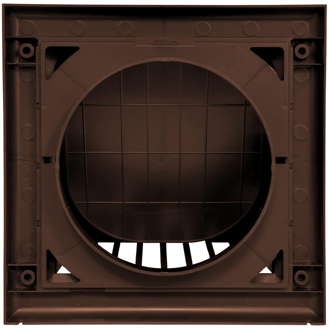 Brown Gravity Flap for 150 mm / 6" Round Wall Outlet - Ventilation Duct Cover with Non-Return Shutters and Rear Spigot