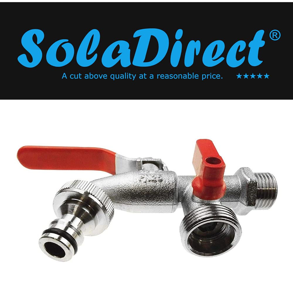 3/4" BSP Double Duo Outlet Garden Tap Brass Nickle Plated Automatic Watering