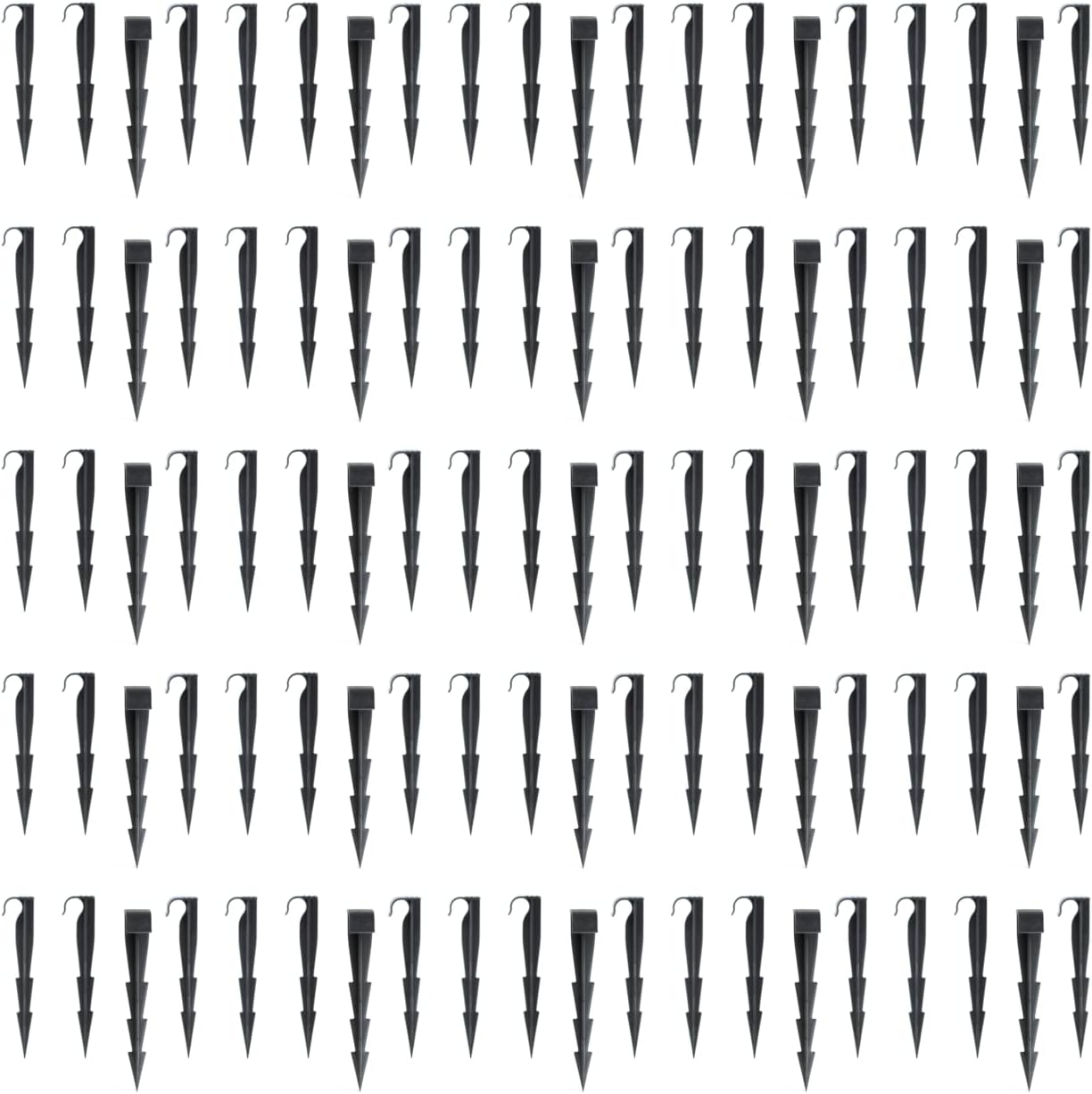 Garden Pegs, 100 Pieces Pack of 160mm / 6.3" Ground Pegs for Irrigation System, Ground Anchors for Drip Watering Line, Anchor Pegs