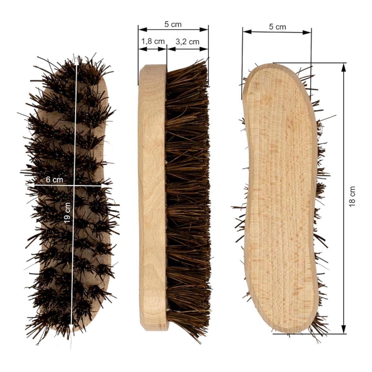 2 x Wooden Scrubbing Brush, Large Hard Bristle Brush, Stiff Bassine, Scrubbing Brush for Cleaning Hard Surfaces, Floors, Walls