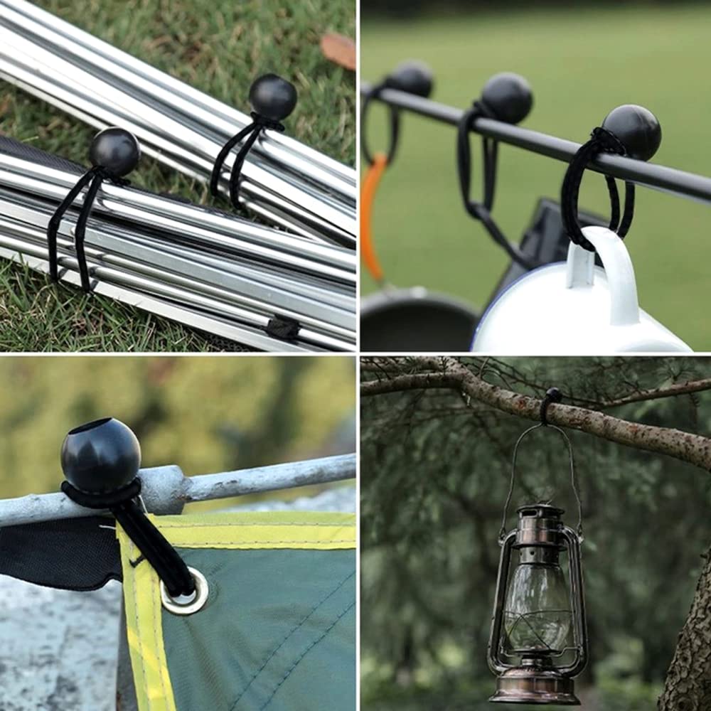 40 x Tarpaulin Bungees Balls Tarp Bungee Cord for Banners, Tarpaulins, Pavilions, Tents, Tent Bungee Hooks (10 PCS of Each Size)