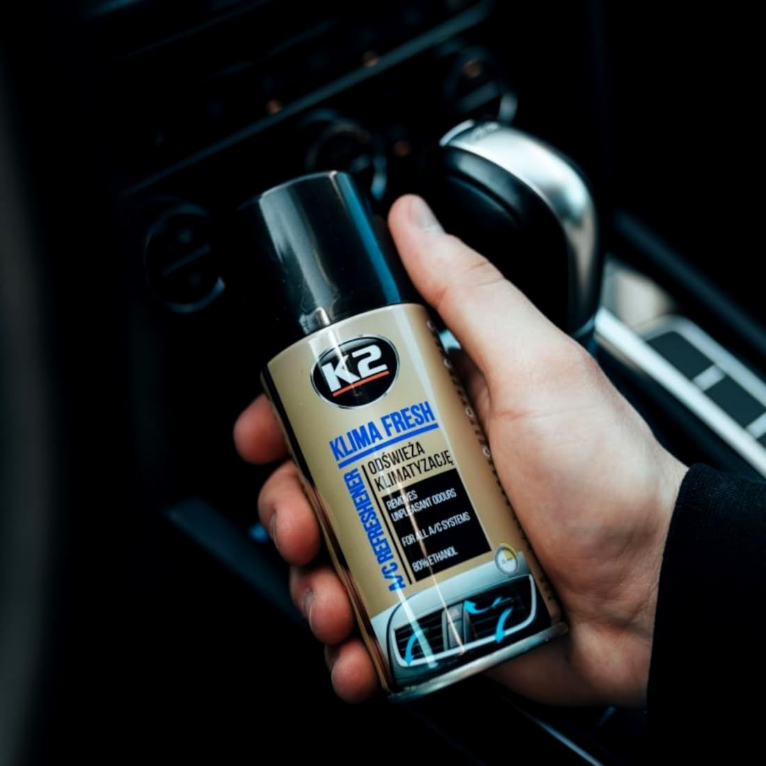 K2 Air Con Cleaner & Freshener Bundle - 500ml Foam & FRESH Lemon 150ml Bomb - Odour Eliminator for Car Air Conditioning
