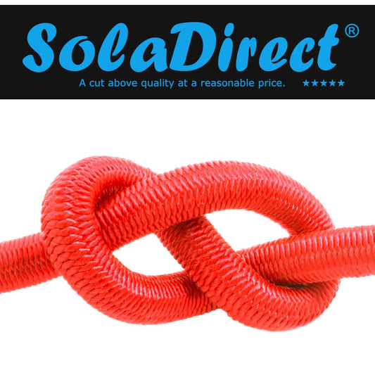 Red Bungee Cord - 20 m / 65 ft of 4 mm Bungee Rope, Shock Cord, Bungee Strap, Elastic Rope, Tie Down - Stretch at least 100%