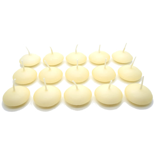 Ivory Floating Candles, Pack of 15, Unscented, Long Burning Time, Tealights Candles, Romantic Decoration Wedding Dinner Christmas