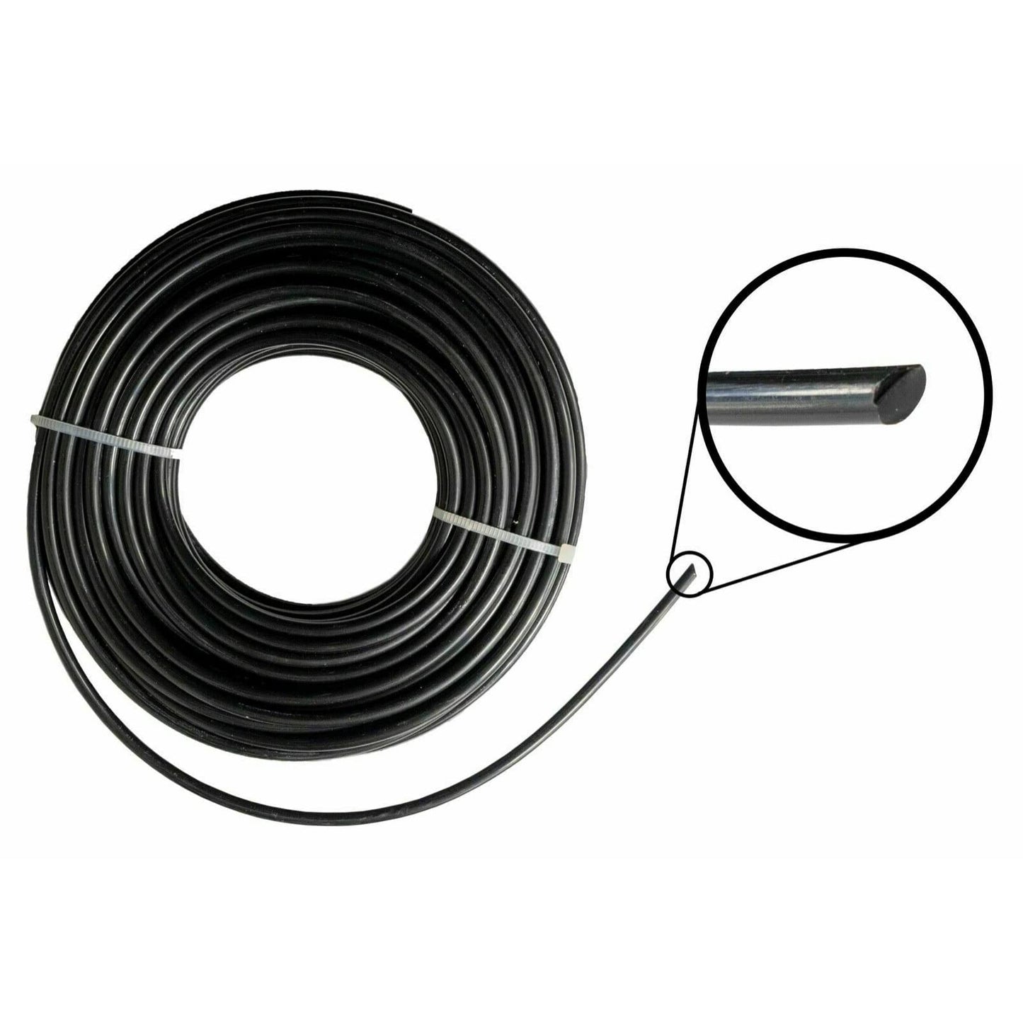 1.6 mm x 15 m Nylon Strimmer Trimmer Line Round Shaped Heavy Duty Brush Cutter Wire - Black
