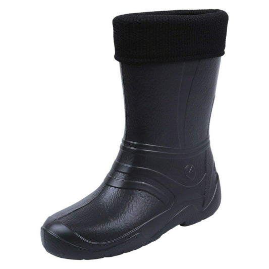 Black Women's Ladies Wellies Lightweight EVA Wellington Boots Rain Boots Waterproof Durable Gardening (Size 9 UK / 42 EU)