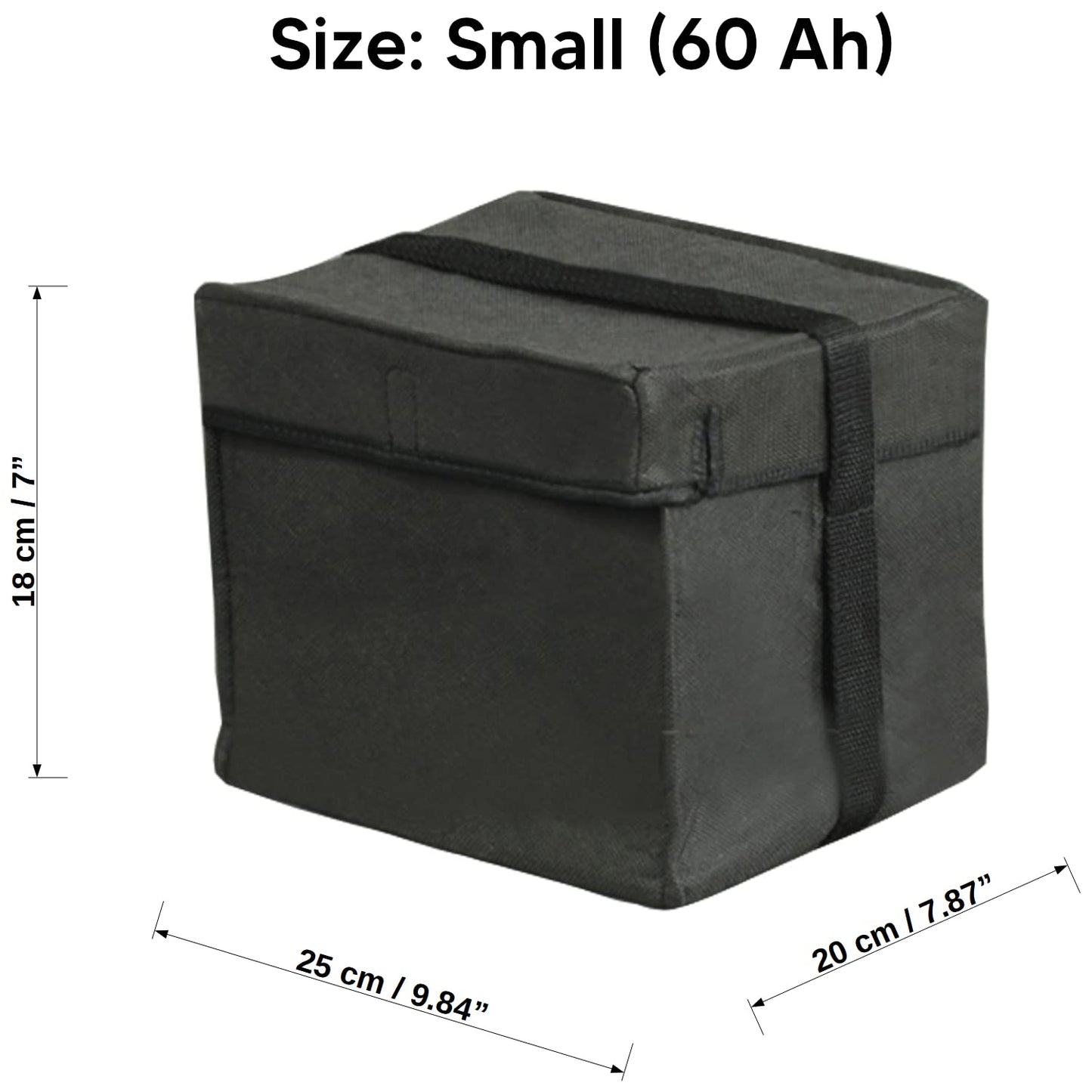 Car Battery Bag Pouch Cover Thermal Wrap Frost Protection Undersuit (Small, 25 x 20 x 18 cm / 9.84 x 7.87 x 7 in - 60 Ah)
