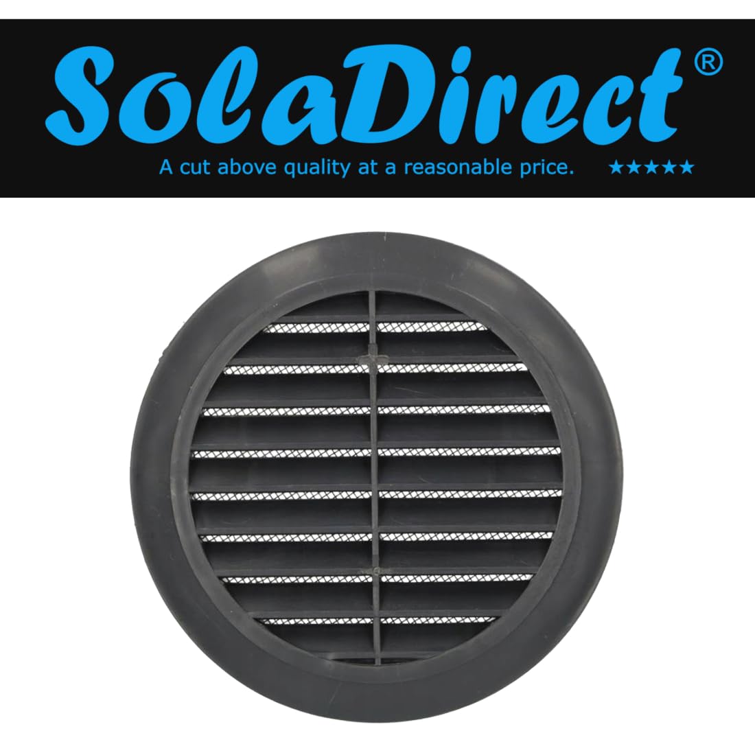 Mini Round Air Vent Grille 70mm Ventilation Cover with Flange and Fly Screen (Graphite Grey)
