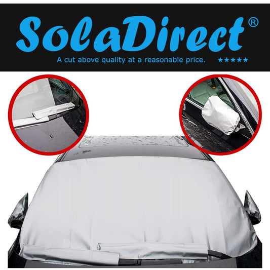 Set of Anti Snow Anti Frost Protection Covers for Car Wing Mirrors and Wiper Blades (Grey)