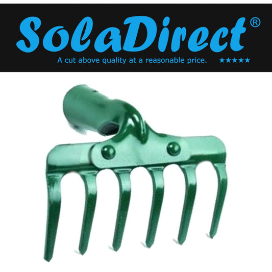 Small Garden Rake for raking and loosening the soil, 14 cm / 5.5" with 6 Tins, Ideal Gardening Tool (No Handle)