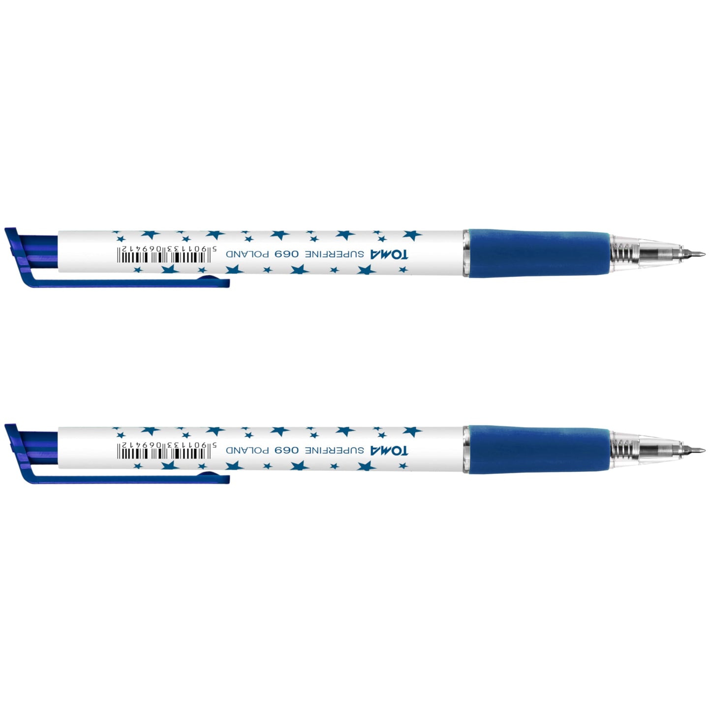 Ballpoint Pens, Retractable Smudge Free Pens, Extra Fine Point 0.5 mm, Ideal for School, Office, Everyday Use (Blue, 2 Pens)