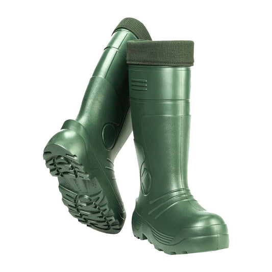 Green Men's Wellington Boots Fleece Lined Insulated Waterproof Wellies EVA (Size 13 UK / 48 EU)