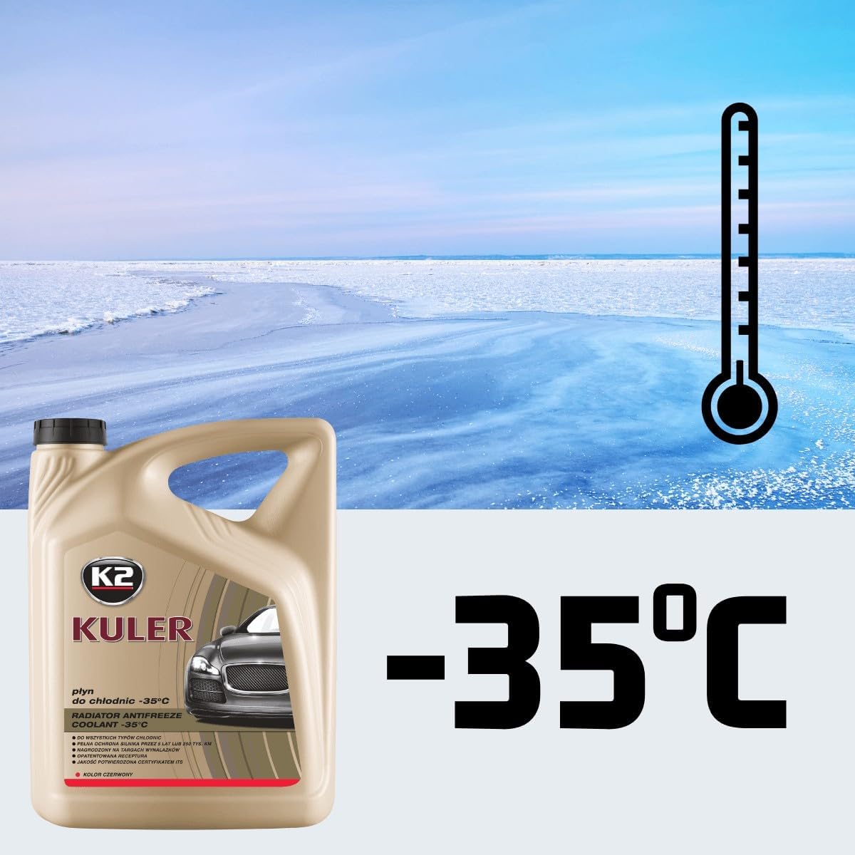 K2 Kuler Long Life 1L Ready Mixed Coolant -35 C Radiator Antifreeze Fluid for Car Cooling Systems