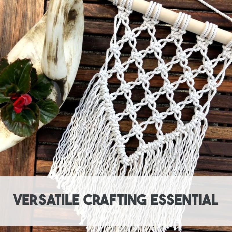 Premium Lilac Macrame Cord Twine, 200 m / 656 ft of 3 mm Thick Natural Cotton Thread Yarn Macrame Rope (Reel)