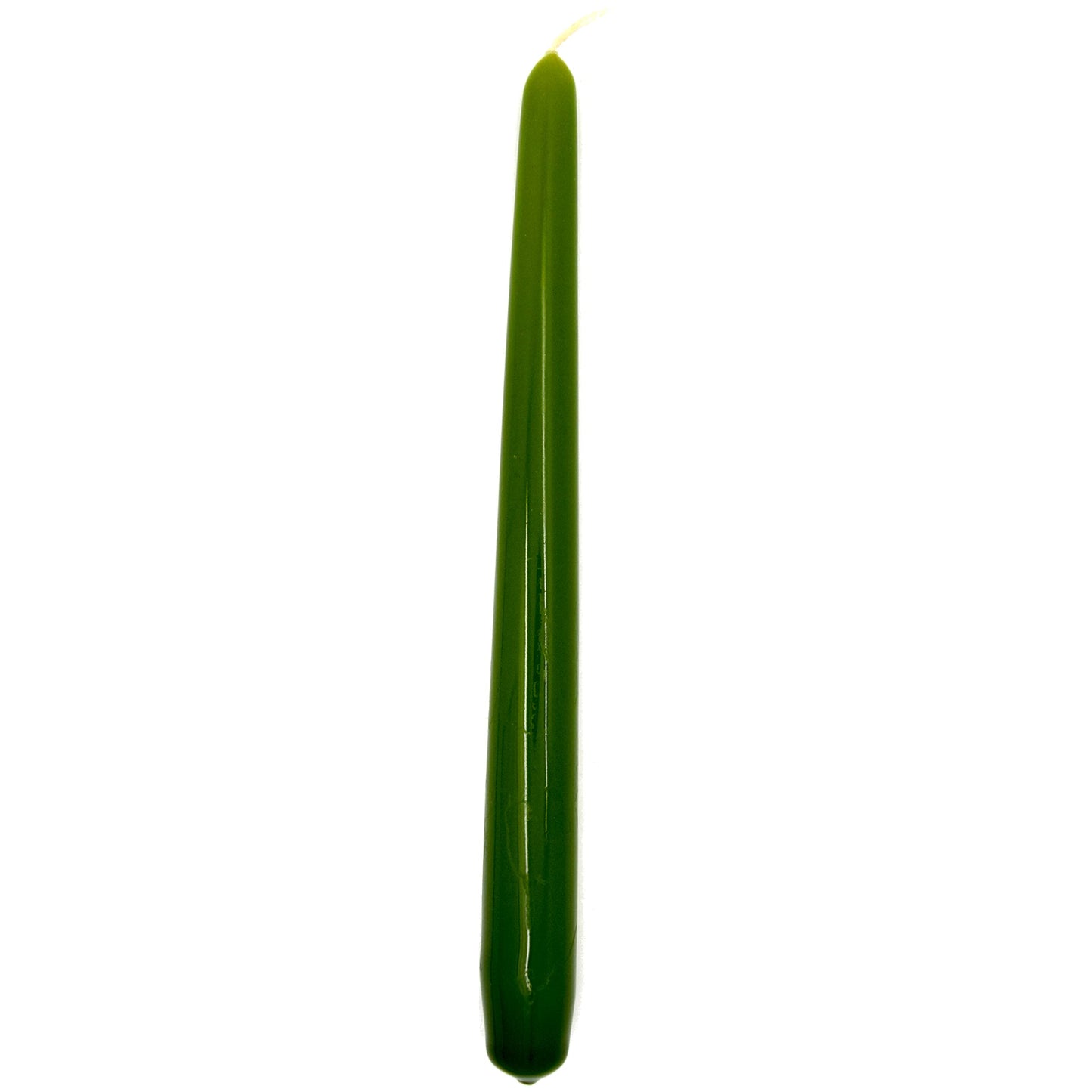 Tapered Dinner Candles, Pack of 10, Unscented, Long Burning Time, 24 cm / 9.45" (Olive, Varnished)