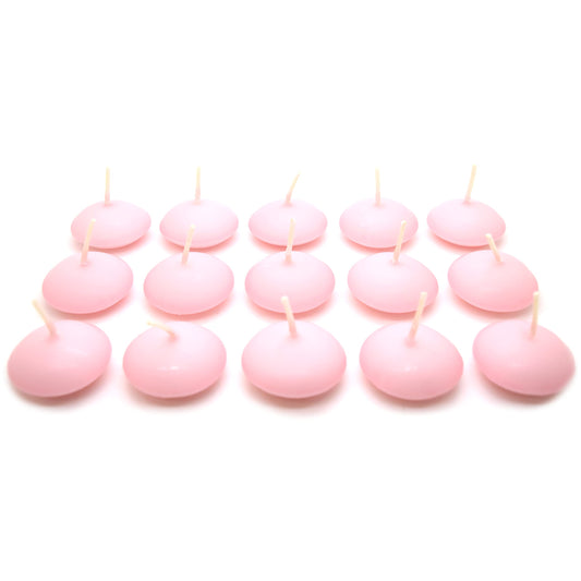 Floating Candles, Pack of 15, Unscented, Long Burning Time, Tealights Candles, Romantic Decoration Wedding Dinner Christmas (Pink)