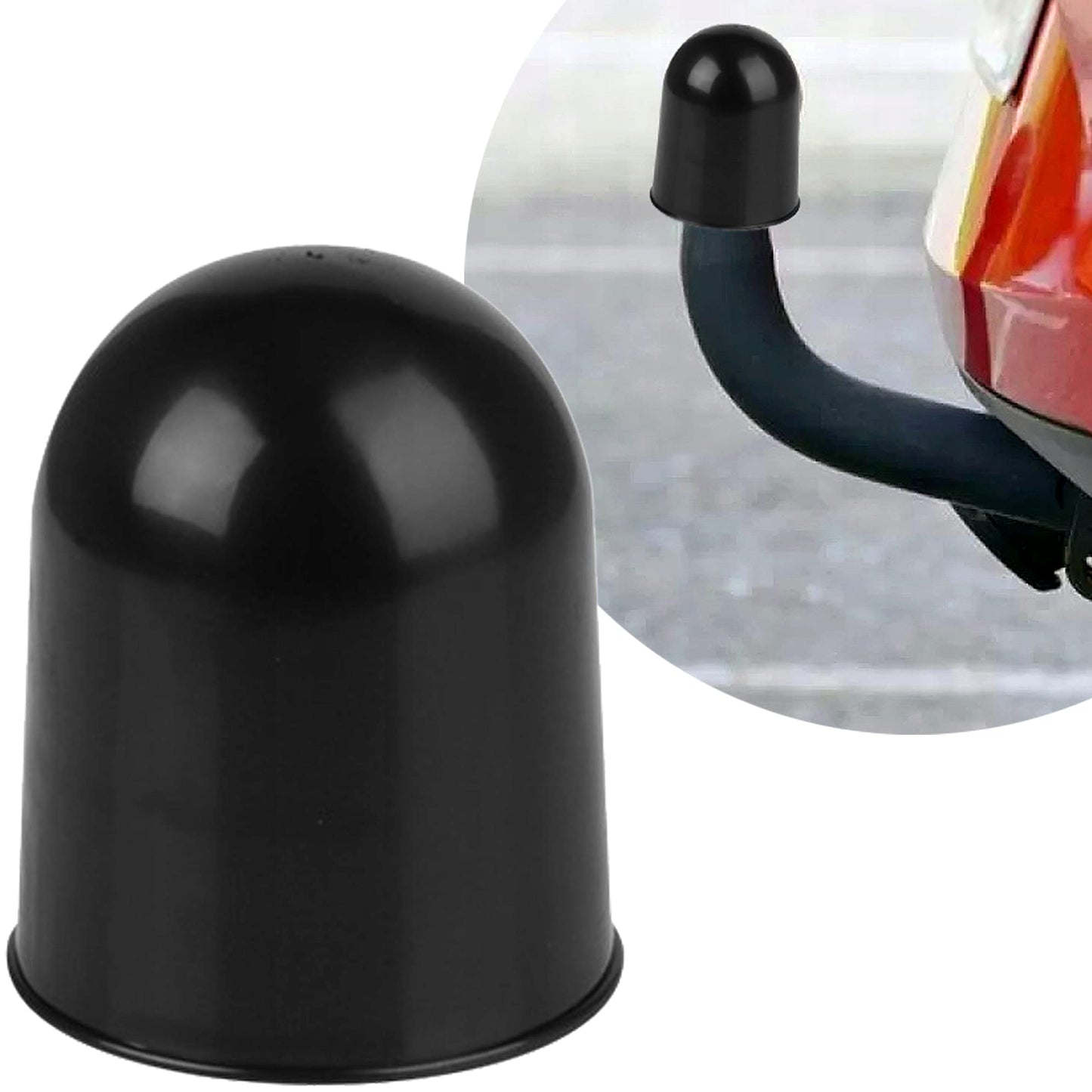 Tow Ball Cover Universal 50 mm / 2" Trailer Hitch Ball Cover in Black, Tow Bar Cover, Car Wash Proof, Abrasion & Dirt Protection