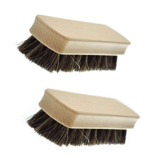 2 x Shoe Shine Brushes Horse Hair Polishing Buffing Shoes Brushes
