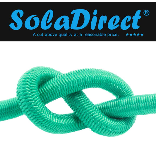 Green Bungee Cord - 5 m / 16 ft of 4 mm Bungee Rope, Shock Cord, Bungee Strap, Elastic Rope, Tie Down - Stretch at least 100%