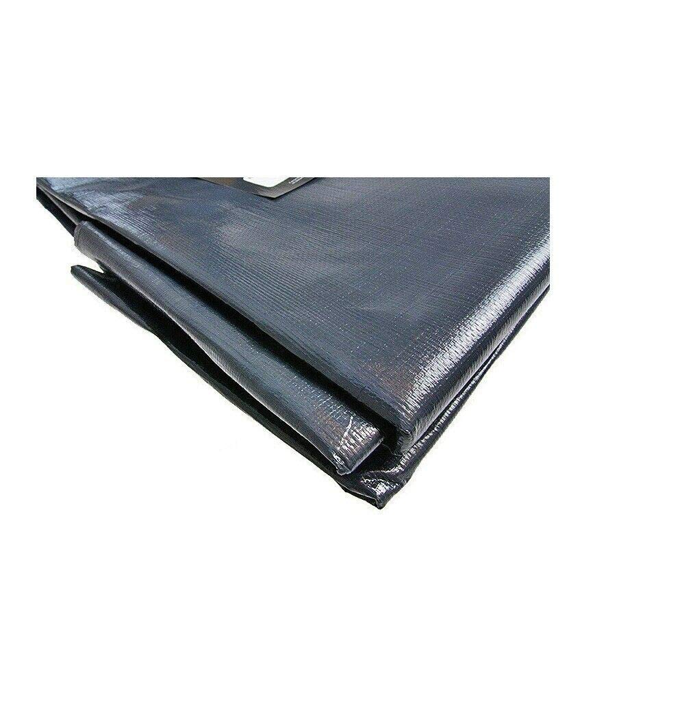 10 x 12 m Tarpaulin Waterproof Heavy Duty Cover Ground Sheet Camping with 4 Tarp Clips + 10m / 30ft Bungee Cord (Grey - 200GSM)