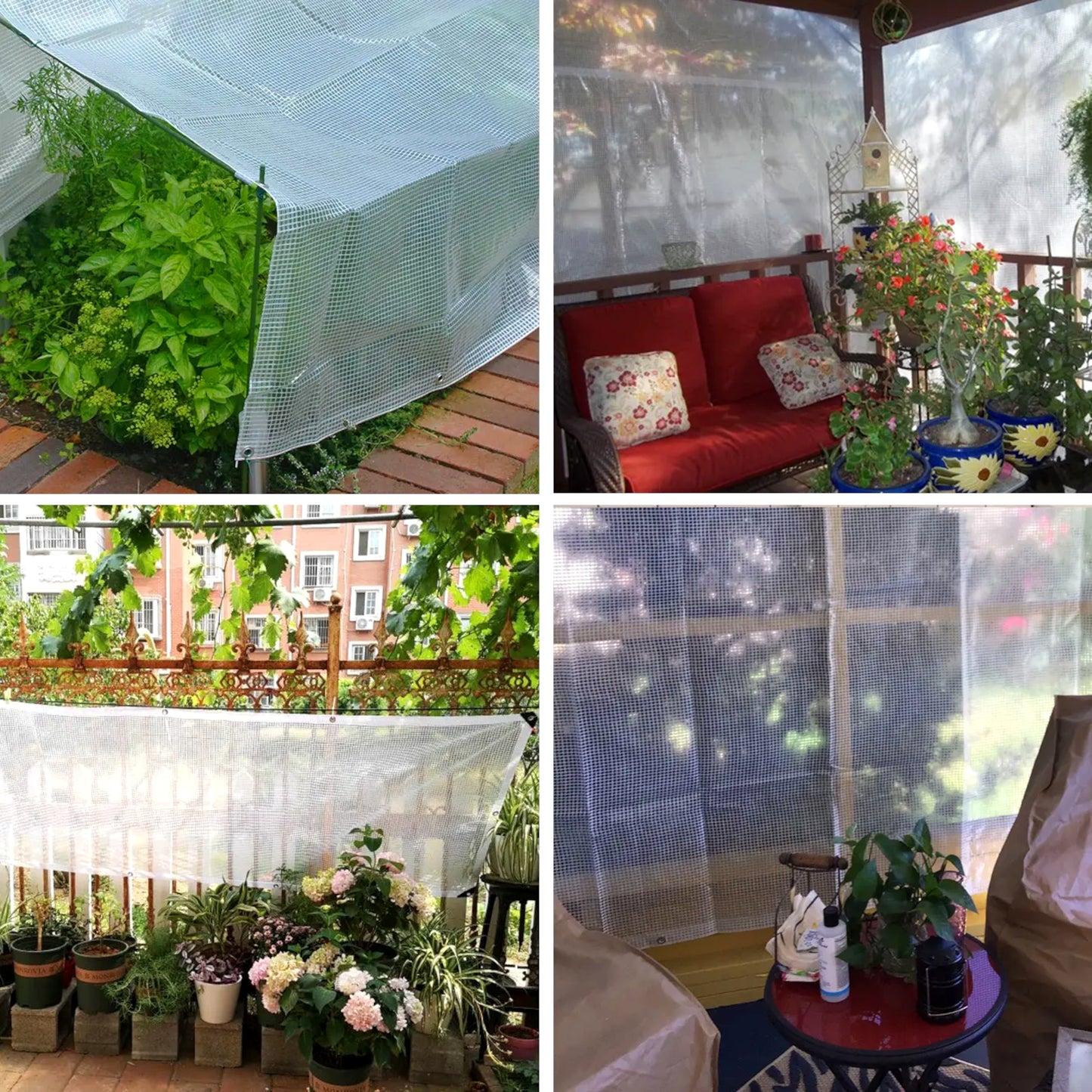 4 x 5 m Heavy-Duty Tarpaulin Cover - Clear 100GSM - Waterproof, Frost-Resistant, UV Protection, Multipurpose, Groundsheet