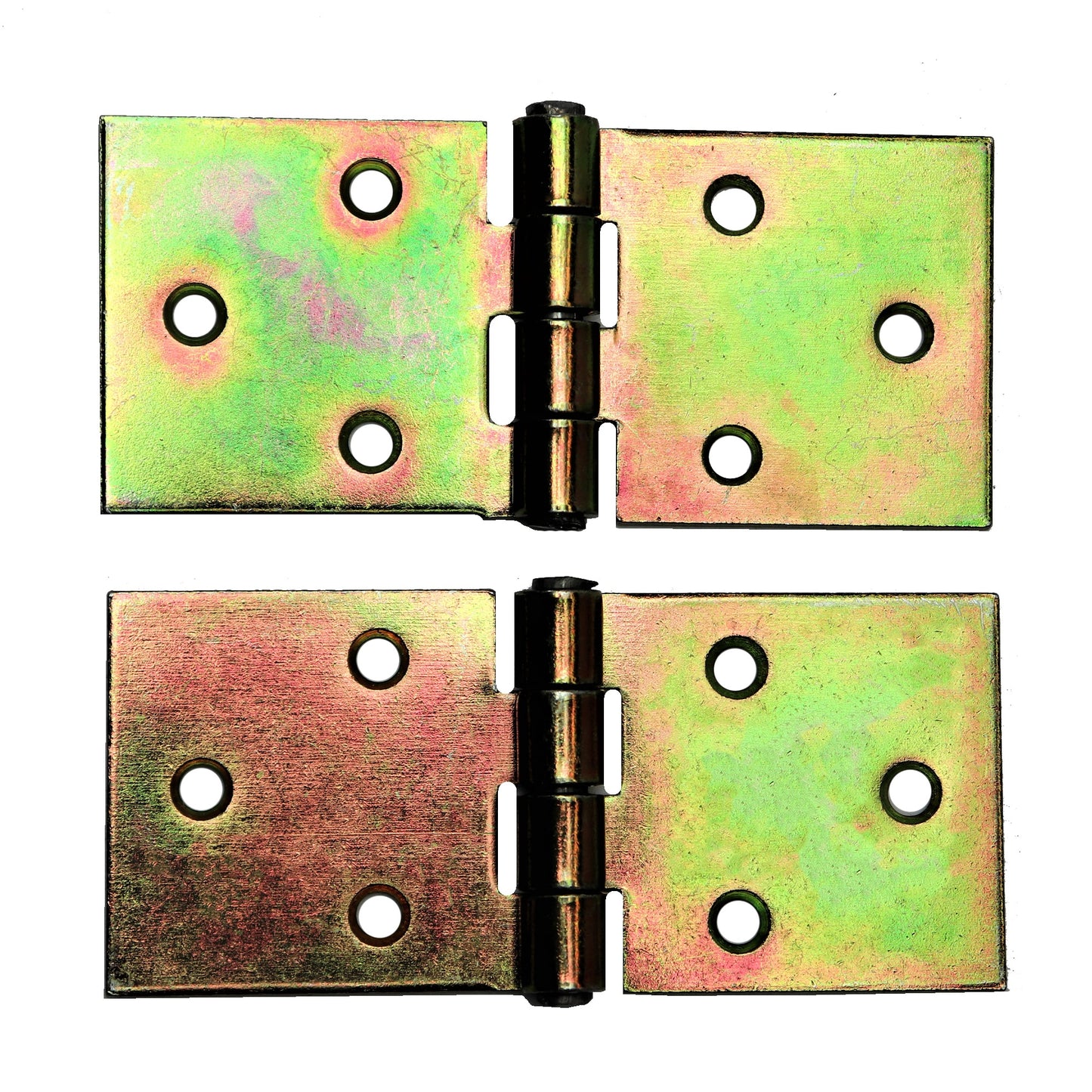 Pack of 2 x 100 mm Backflap Hinge Galvanised, Steel Back Flap Hinges, Weather Resistant, Rust Corrosion Proof, Strap Hinges