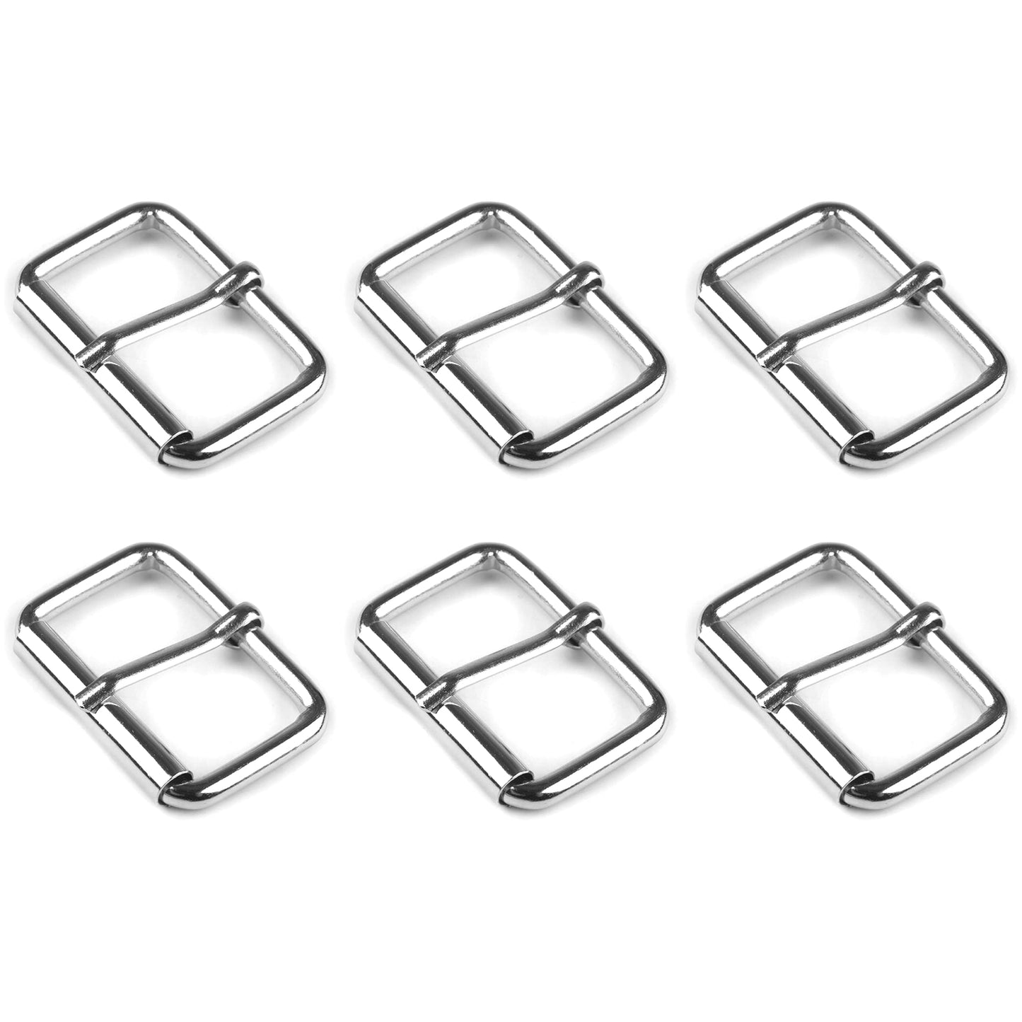 6 Pcs Buckles Set for 25 mm / 1" Webbing Strap, 6 x Belt Loops, Metal, Silver, Bag Making, Accessories, Straps, DIY, Crafts