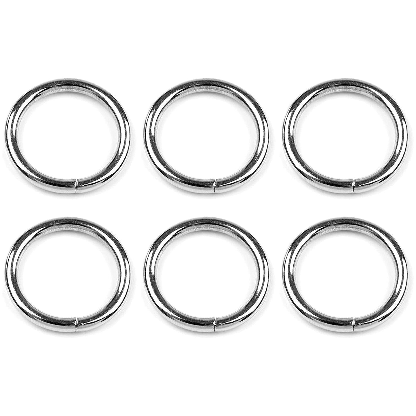 6 Pcs Buckles Set for 40 mm / 1.57" Webbing Strap, 6 x O Rings, Metal, Silver, Bag Making, Accessories, Straps, DIY, Crafts