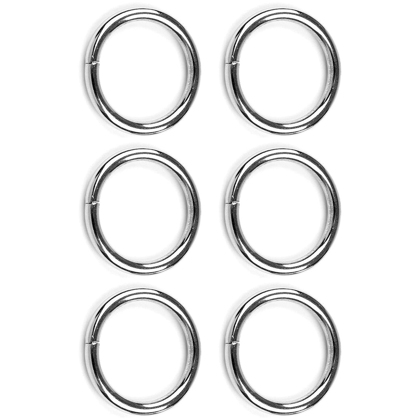 6 Pcs Buckles Set for 25 mm / 1" Webbing Strap, 6 x O Rings, Metal, Silver, Bag Making, Accessories, Straps, DIY, Crafts