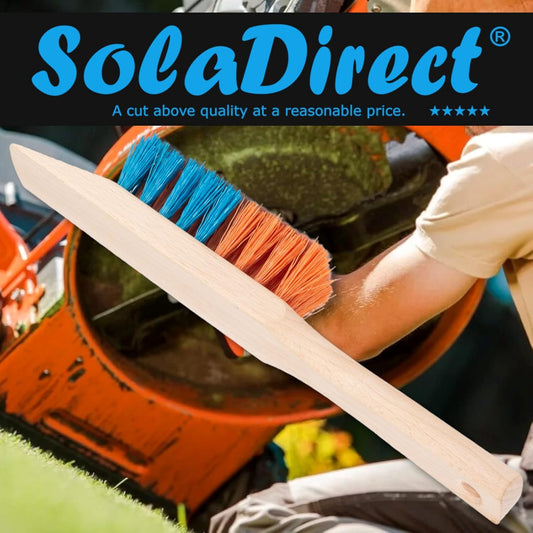 Lawn Mower Cleaning Brush with Wooden Scraper for Cleaning Lawn Mowers, Grass Trimmers, Garden Tools, Wellington Boots - Premium L