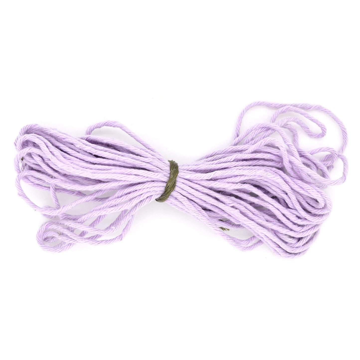 Premium Lilac Macrame Cord Twine, 20 m / 65 ft of 5 mm Thick Natural Cotton Thread Yarn Macrame Rope for DIY Crafts (Hank)