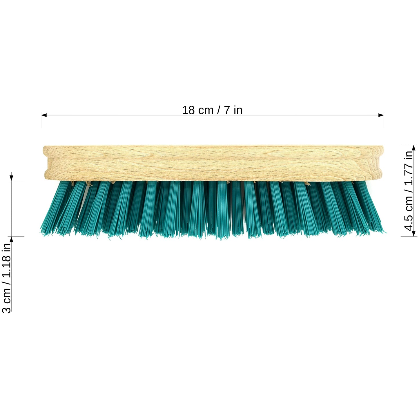 2 x Wooden Hand Scrubbing Brush with Stiff Bristles, Multipurpose and Water Resistant, Easy to Use and Long-Lasting
