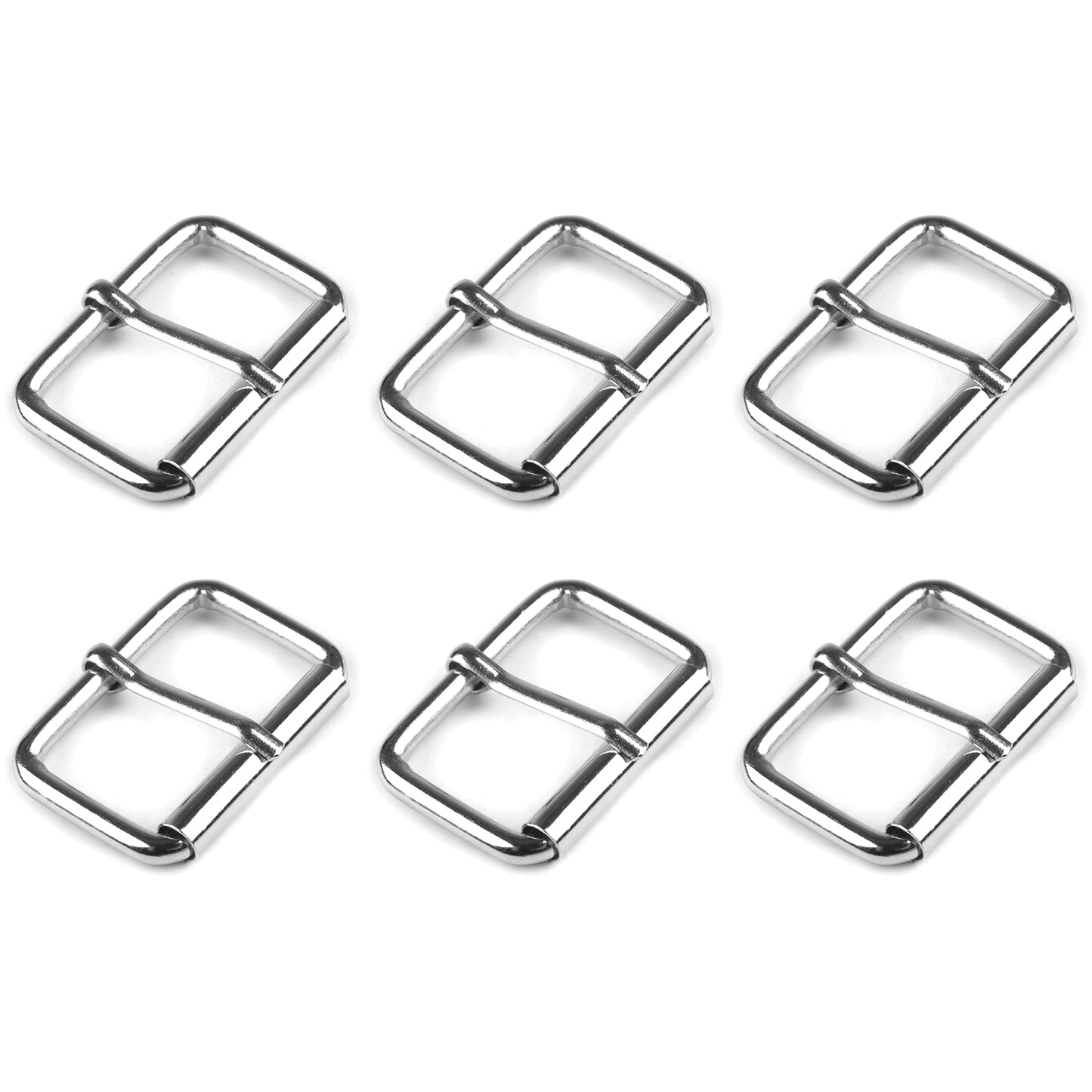 6 Pcs Buckles Set for 25 mm / 1" Webbing Strap, 6 x Belt Loops, Metal, Silver, Bag Making, Accessories, Straps, DIY, Crafts