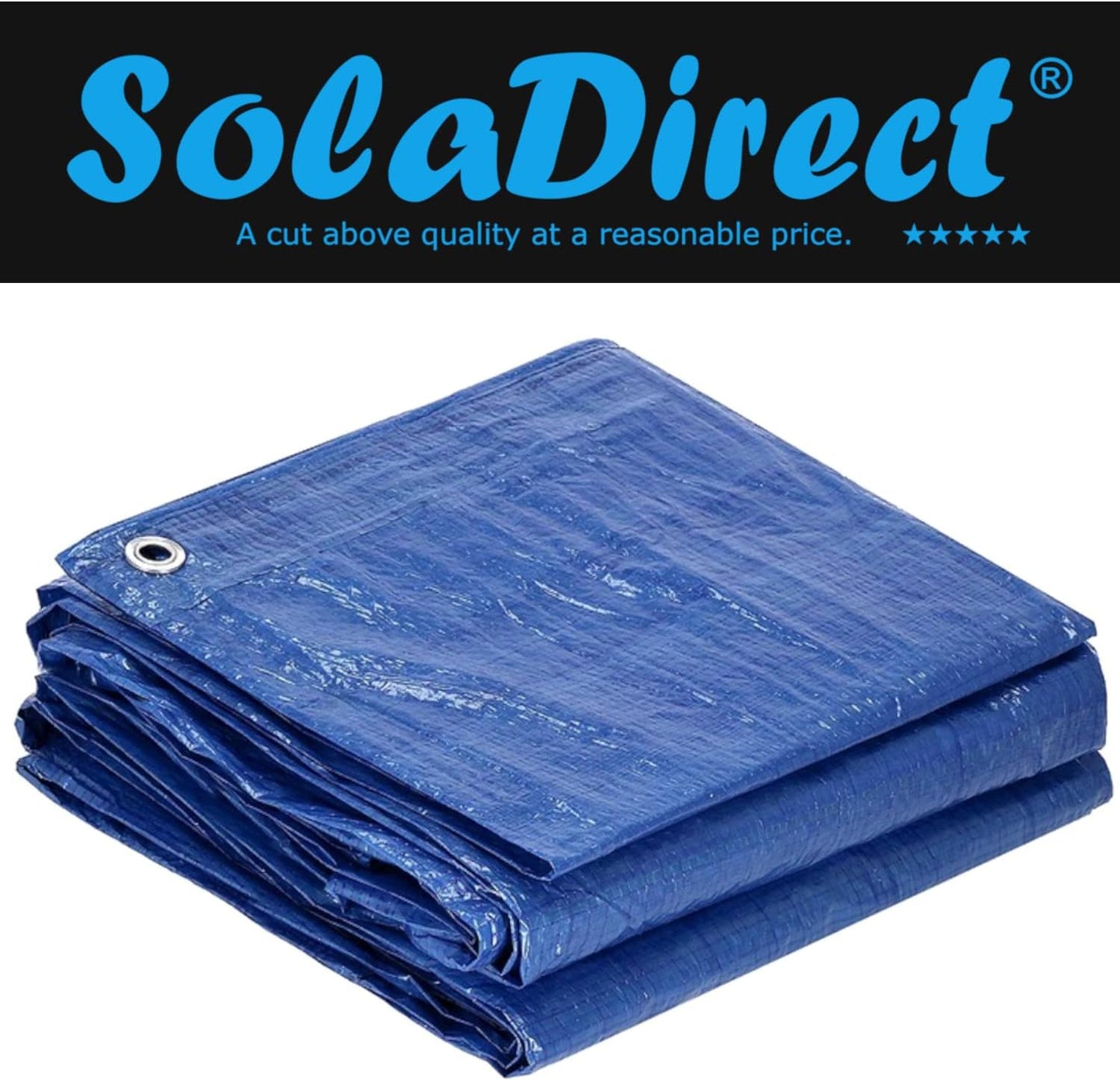 4 x 5 m Tarpaulin Cover - Blue 50GSM - Waterproof, Frost-Resistant, UV Protection, Multipurpose, Groundsheet