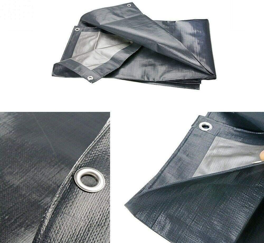 5 x 6 m Tarpaulin Cover - Grey 200GSM - Waterproof, Frost-Resistant, UV Protection, Multipurpose, Groundsheet