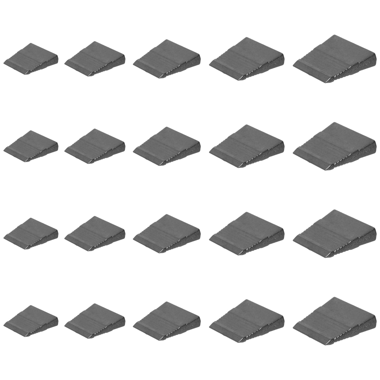 Hammer Wedge Set, Shaft Wedges, 20 pcs - 4 of each Size, Made of Metal with a Serrated Structure