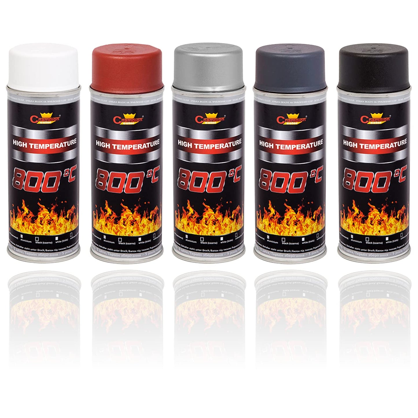 400 mL Black RAL 9011 Heat-Resistant Enamel Paint Silicone-Based Up to 800 C - High Temperature Metal Coating