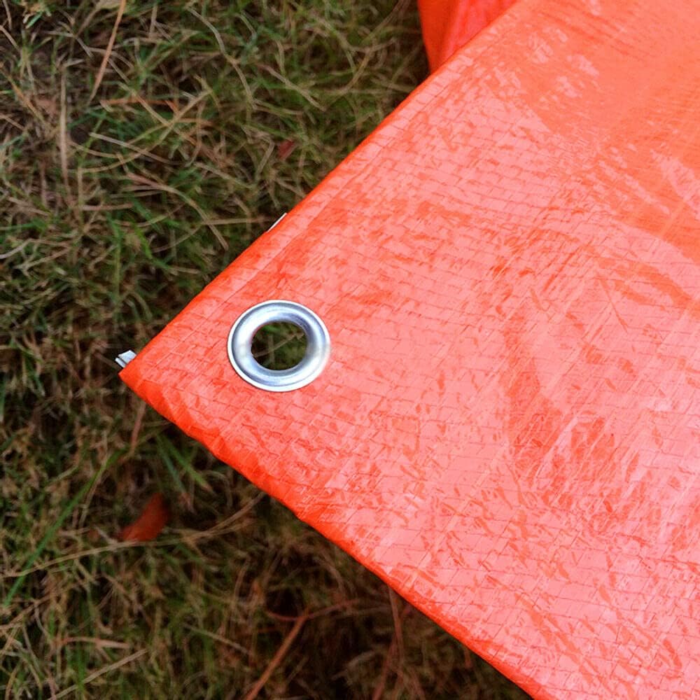8 x 12 m Tarpaulin Cover - Orange 90GSM - Waterproof, Frost-Resistant, UV Protection, Multipurpose, Groundsheet