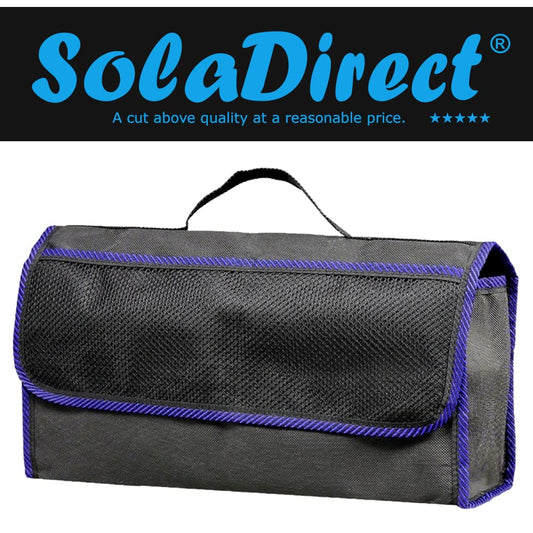 Car Boot Organiser Bag Anti Slip Foldable for Boot Storage Case Tool Bag Boot Tidy Bag, Suitable for All Vehicles, Black & Blue (M)