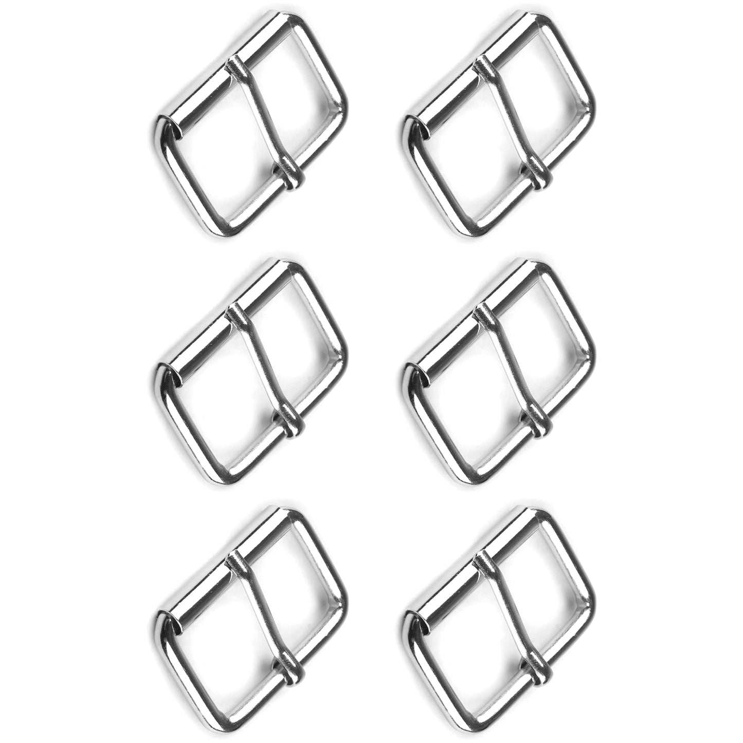 6 Pcs Buckles Set for 25 mm / 1" Webbing Strap, 6 x Belt Loops, Metal, Silver, Bag Making, Accessories, Straps, DIY, Crafts