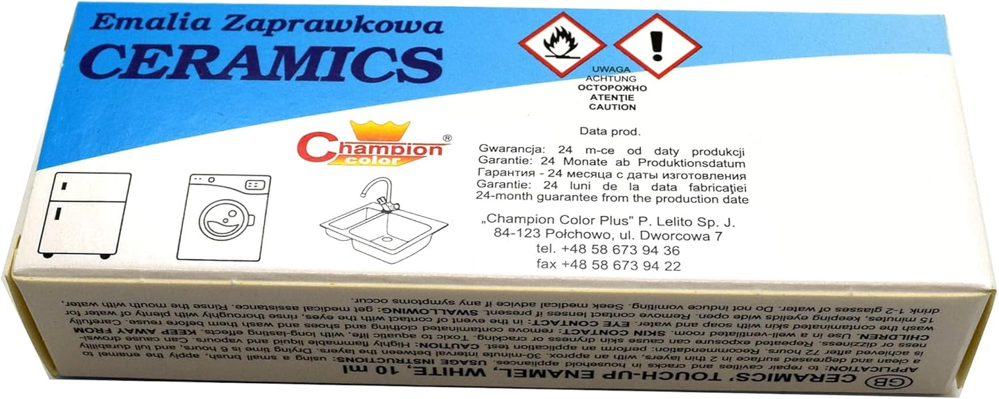 Enamel White Touch Up Paint, 10 mL Easy and Quick Drying Chip Repair Kit, Compatible with Kitchen Appliances, Shower, Sink, Fridge