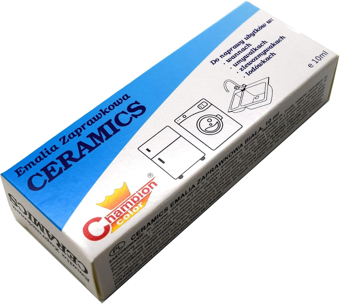 Enamel White Touch Up Paint, 10 mL Easy and Quick Drying Chip Repair Kit, Compatible with Kitchen Appliances, Shower, Sink, Fridge