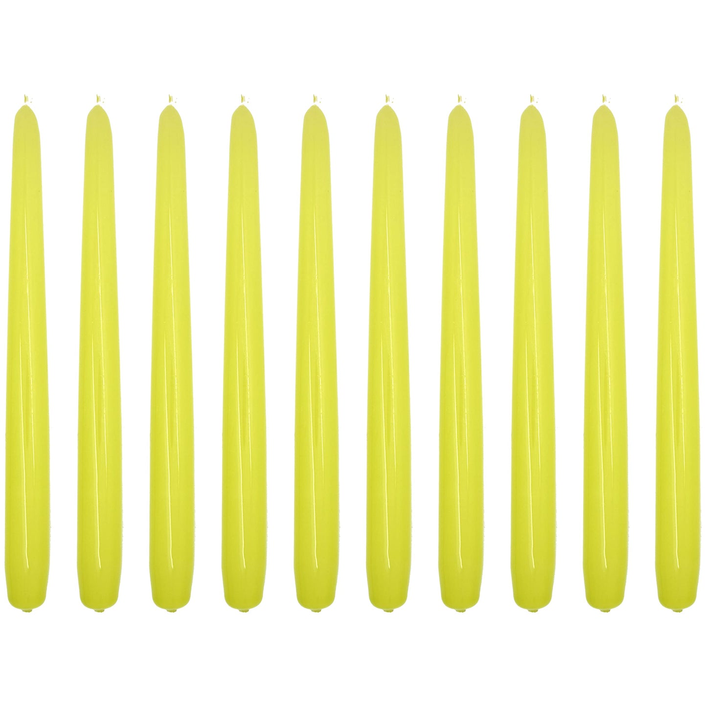 Tapered Dinner Candles, Pack of 10, Unscented, Long Burning Time, 24 cm / 9.45" (Pistachio, Varnished)