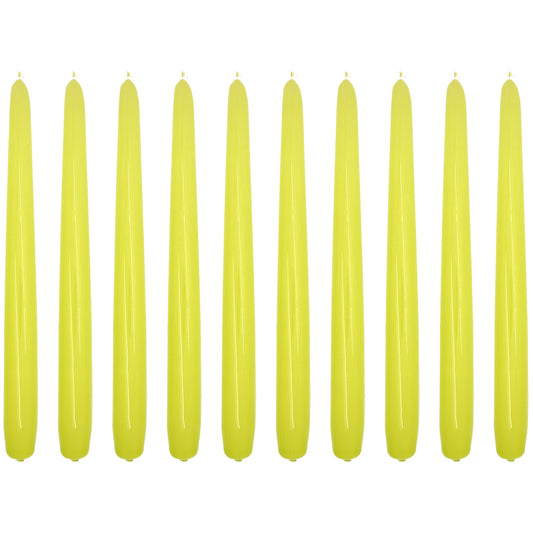 Tapered Dinner Candles, Pack of 10, Unscented, Long Burning Time, 24 cm / 9.45" (Pistachio, Varnished)