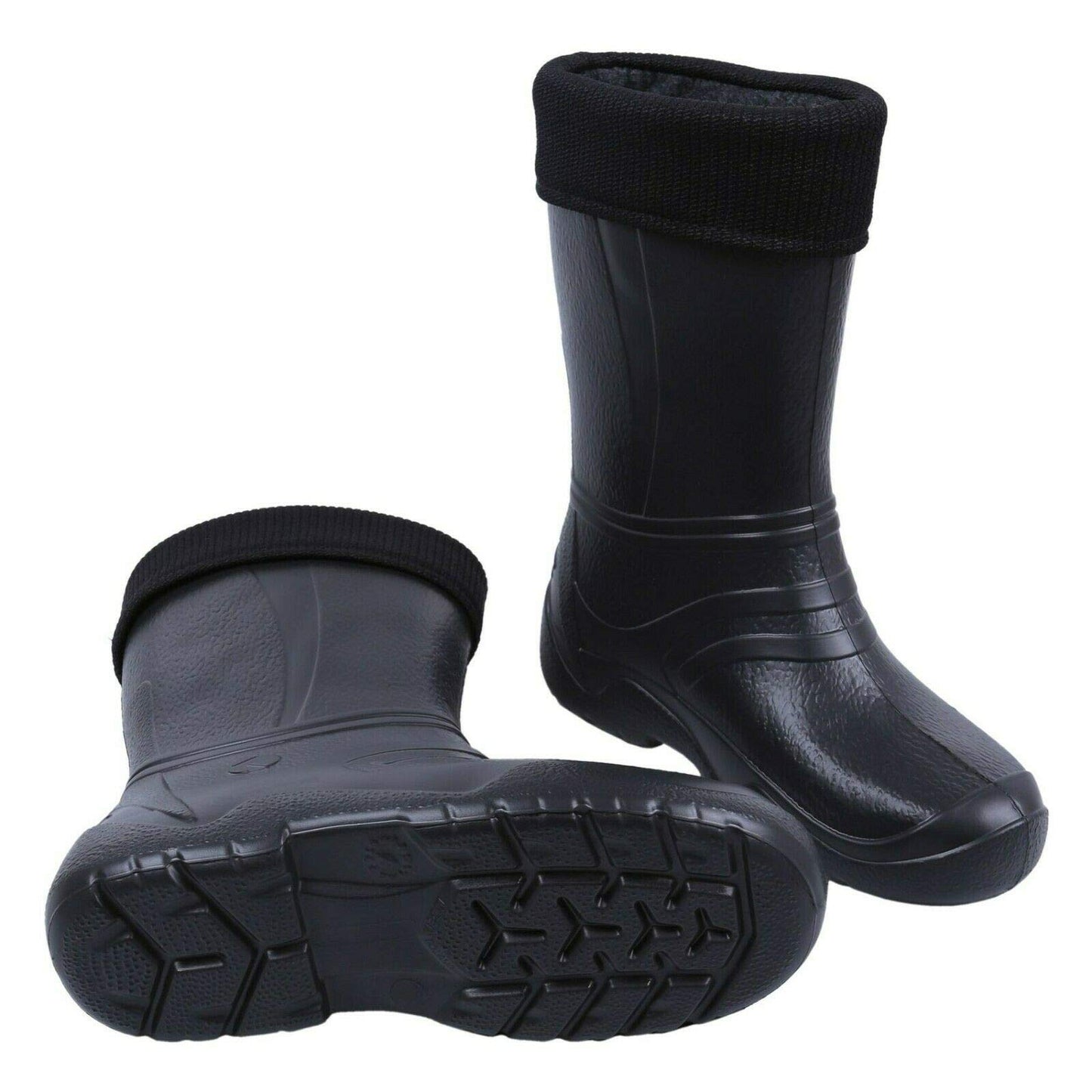 Black Women's Ladies Wellies Lightweight EVA Wellington Boots Rain Boots Waterproof Durable Gardening (Size 8 UK / 41 EU)