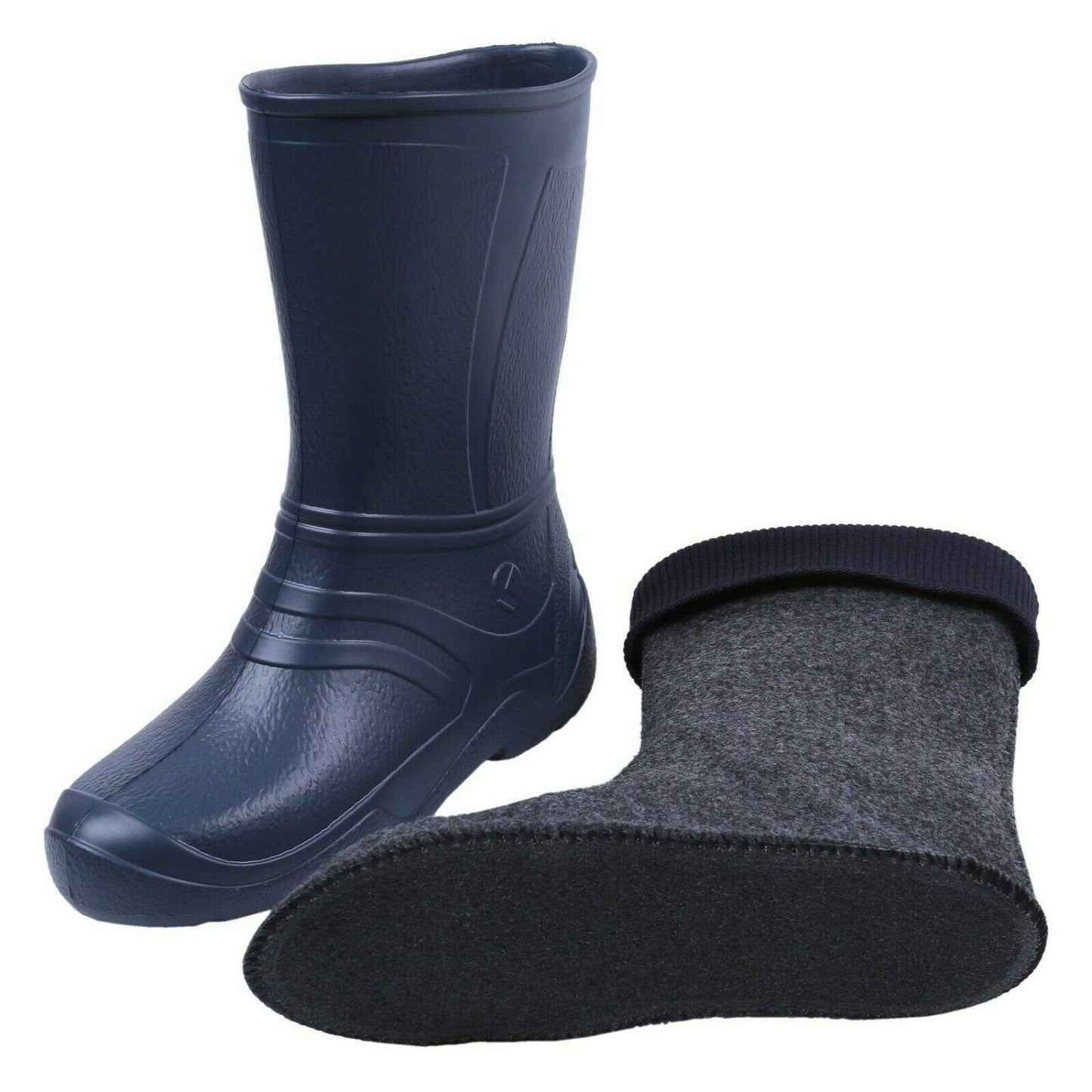 Navy Blue Women's Ladies Wellies Lightweight EVA Wellington Boots Rain Boots Waterproof Durable Gardening (Size 5 UK / 38 EU)