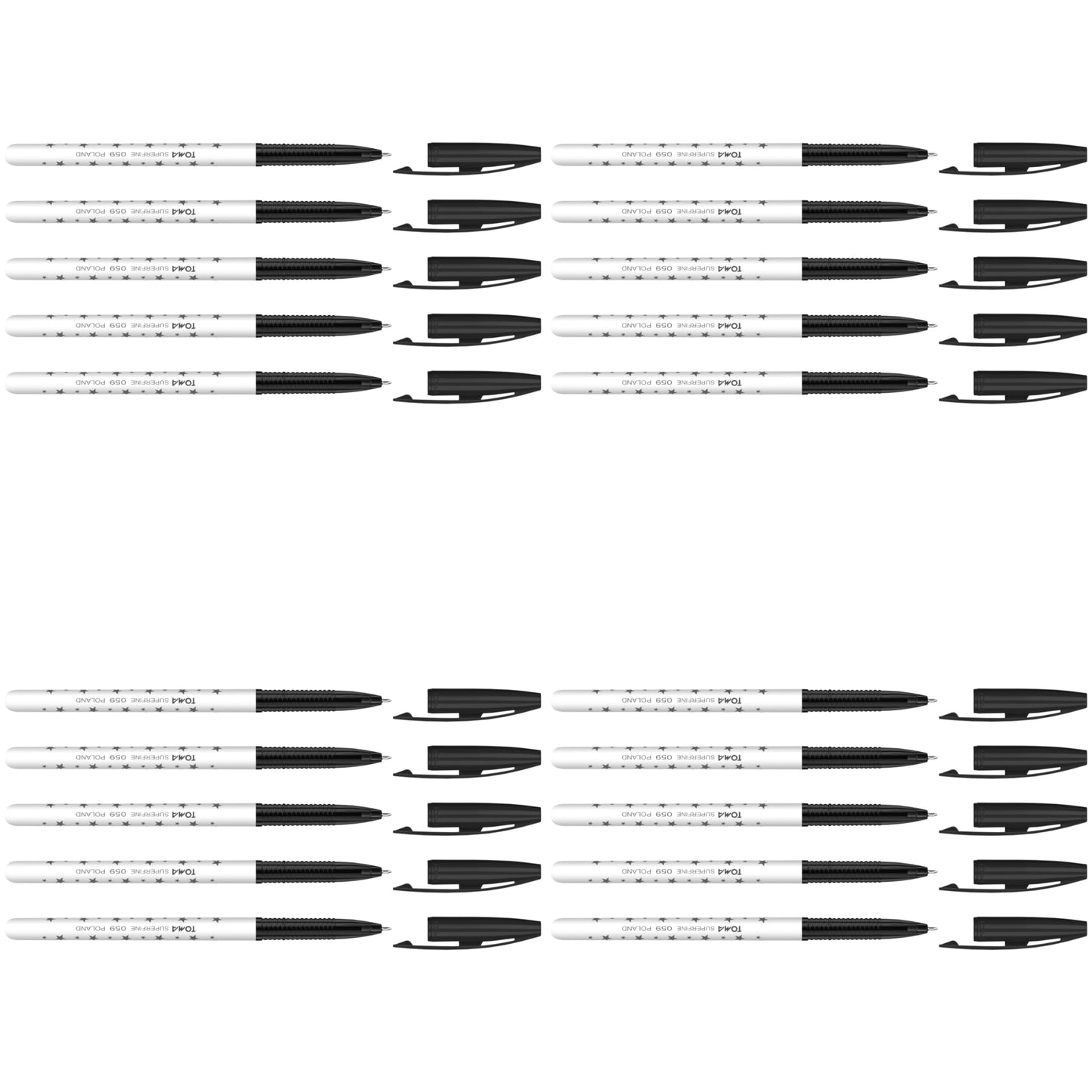 Ballpoint Pens, Smudge Free Ballpoint Pens, Extra Fine Point 0.5 mm, Ideal for School, Office, Everyday Use (Black, 20 Pens)