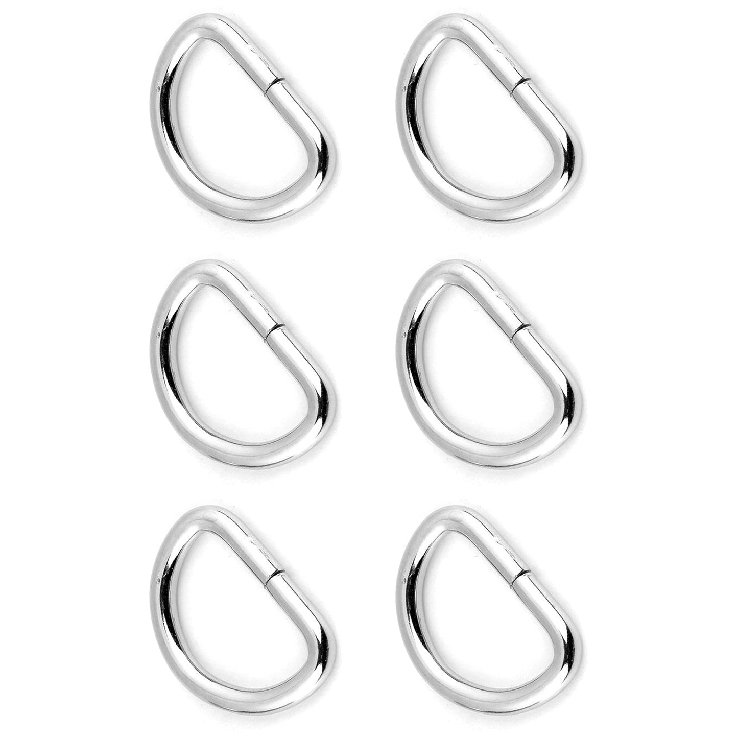 6 Pcs Buckles Set for 40 mm / 1.57" Webbing Strap, 6 x D Rings, Metal, Silver, Bag Making, Accessories, Straps, DIY, Crafts