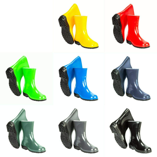 Navy Blue Women's Ladies Wellies Wellington Boots Rainy Boots Waterproof Durable Gardening (Size 7 UK / 40 EU)